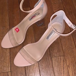 I.N.C. Clear block heel ankle strap sandal. 8.5.